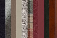 An array of interior design textiles.
